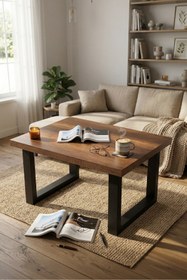 Resim Yurudesign Marken B Ofis Sehpası Metal Ayaklı Barok 