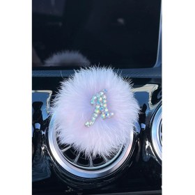 Resim Tasarım Arabam Yaldız Harfli Tüylü Klima Koku & Açık Pembe Renk 