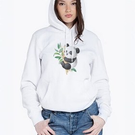 Resim Sevimli Panda Kapşonlu Kadın Sweatshirt 