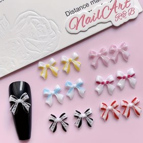 Resim 50 adet Reçine Yay Tırnak Sanatı Şansları, DIY Bağ Tırnak Aksesuarları, Japonya ve Güney Kore'de Popüler Stiller, Tırnak Süslemesi, Kokusuz, DIY Tırnak Sanatı | Trendy Tırnak Şansları | Renkli Tırnak Sanatı, Tırnak Sanatı Aksesuarları 