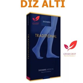 Resim Sigvaris Traditional 503 Diz Altı Varis Çorabı Ccl2 Orta Basınç 