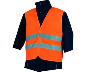 Resim Badem10 Fosforlu Reflektörlü Turuncu Ikaz Yeleği 5 cm Reflektörlü Standart Beden 