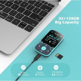 Resim AGPTEK 32GB Bluetooth 5.3 MP3 Çalar Klipsli, Renkli Ekranlı, FM Radyo ve Pedometreli 