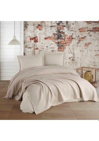 Resim Kristal Pike Takımı Düz Boya Bej Tek Kişilik 