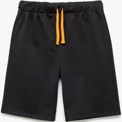 Resim Koton Beli Bağlamalı Pamuklu Basic Şort Siyah 5skb40174tk Siyah 