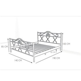 Resim Metalia Gm 301 Gold Çift Kişilik Metal Karyola Beyaz 140X190 
