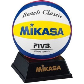 Resim Mikasa Sentetik Deri Mini Plaj Voleybol Topu Bv1.550c Sarı - Mavi 