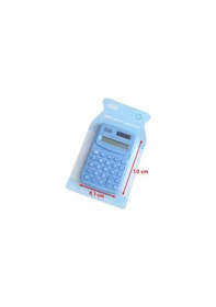 Resim Güneş Enerjili Ve Pilli 8 Haneli Küçük Hesap Makinesi 1 Adet Ebat: 10 Cm X 6,1 Cm Mavi 