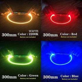 Resim 4'lü Silikon LED Şerit, FCOB Çip, Esnek Pille Güçlü Aydınlatma, 0.5W, DIY Dekorasyon, Kreatif Hediye Seçenekleri - Spiral Ampul Filament Diyot, Çeşitli Boyutlar, Pille Dahil Değil 