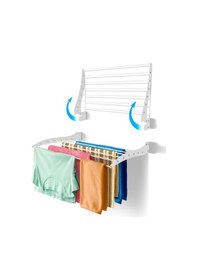 Resim Roma 70 cm 7 Gözlü Çamaşır Kurutma Askısı Duvara Monte Katlanabilir Kurutmalık Beyaz 