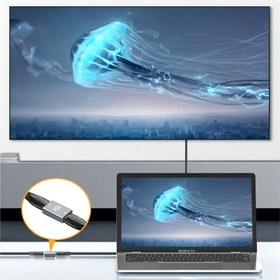 Resim 8K HDTV'den HDTV'ye Uzatma Adaptörü - USB Güçlü, Mat Bitişli ve Ahtapot Tasarımlı 1080P Yüksek Çözünürlüklü Bilgisayar Projektörü için Görsel Etkilerde Baskın, Çok Monitörlü Ekranlar | Ahtapot Ekran Koruyucu Efekti | Mat Bitişli Adaptör 