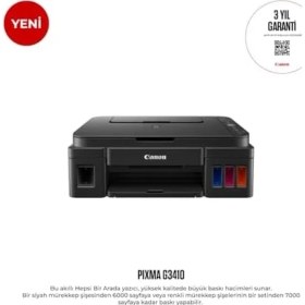 Resim YF Tekstil Ambalaj Pixma G3410 Wi-Fi + Tarayıcı + Fotokopi Renkli Çok Fonksiyonlu Tanklı Mürekkep Püskürtmeli Yazıcı 