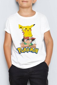 Resim Morinna İm Pokemon Pikachu Unisex Çocuk Tişört T-shirt Mr-03 