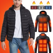 Resim MOSSROZZ Isıtmalı Ceket USB - 15 Isı Bölgesi, 3 Hız Ayarı ve Şarj Edilebilir Pil - (Paket Dahil Değil) - Erkek ve Kadınlar için Unisex Kışlık Sıcak Mont, Dış Mekan Sporları ve Soğuk Hava için Makinede Yıkanabilir 