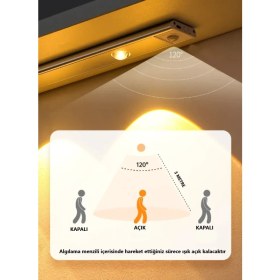 Resim Rultech 40 cm İnsan Vücudu Sensörlü USB Sarj Taşınabilir Kablosuz Mutfak, Elbise Dolabı, Merdiven, LED Cabinet Gece Lamba Aplik Aydınlatma 