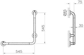 Resim VitrA Arkitekta A44467 90 Derece Açılı Tutunma Barı 