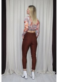 Resim Duble Paça Yün Efekt Pantolon Taba - 1362 Çok Renkli 