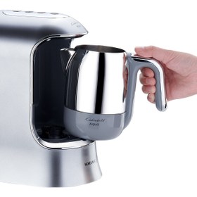 Resim KORKMAZ Kahvekolik Aqua Kahve Makinesi Inox Krom 