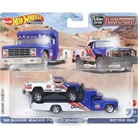Resim Hot Wheels Premium Team Transport '80 Dodge Macho Power Wagon / Retro Rig 51 HKF38 