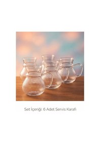 Resim Keyf Çay Borosilikat Çizgili Cam Bardağı Seti 200ml Renkli 