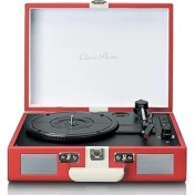 Resim Lenco Classic Phono TT-110 Kırmızı Hoparlörlü Bluetoothlu Retro Pikap Plak Çalar 