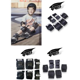 Resim Dizlik Dirseklik Ellik. 6 Parça Vücut Koruma Korumalık Spor ve Sürüş Ekipmanı Xs-S Çocuk 