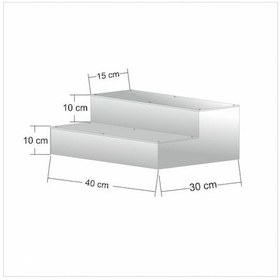 Resim M3 Ki Katlı Beyaz Mdf Çocuk Wc Sergileme Vitrin Basamak 