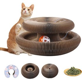 Resim Mithra Life MIT1250 Akordiyon Kedi Tırmalama Oyuncağı Panosu Çıngıraklı Top ve Kedi Nanesi Hediyeli 