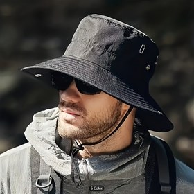 Resim 1 adet/2 adet Moda Bahar/Yaz/Sonbahar Balıkçı Şapkası, Açık Hava Uzun Mesafe Sürüş, Dağcılık ve Yürüyüş Şapkası Çift Şapka 