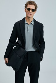 Resim Lufian Asel Spor Erkek Blazer Ceket Slim Fit Siyah 