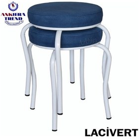 Resim Tabure (Beyaz Ayaklı) (2 Adet)-Mutfak Balkon Tabur... 