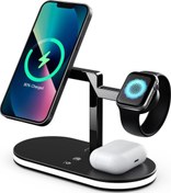 Resim Fuchsia Ym-Ud23 5İn1 Kablosuz Şarj Standı Led Lambalı Wireless Charging Station Konfulon