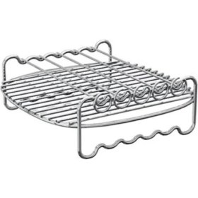 Resim Airfryers Için Raf Ev Air Fritöz Çift Katmanlı Hava Fritözü Raf Izgara Barbekü Malzemeleri Beş Itiraz Yuvarlak (Yurt Dışından) 