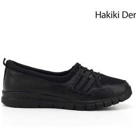 Resim Gönderi R Siyah Dolgu Taban Hakiki Deri Comfort Ayakkabı Siyah 