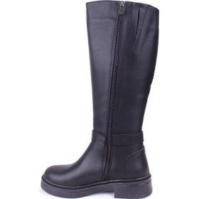 Resim Dagoster Dza07-1275107 Siyah Fermuarlı Düz Topuklu Kadın Çizme siyah 