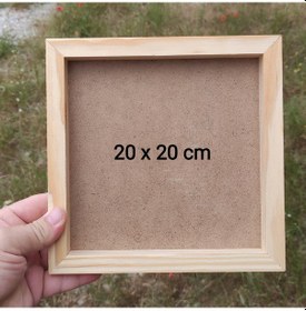 Resim 20x20cm Ham Ahşap Çerçeveli Pano Camsız - Arkalık Sabit 