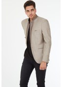 Resim Sposo G-157 Tek Düğme Dik Yaka Bej Rengi Erkek Blazer Ceket Bej 