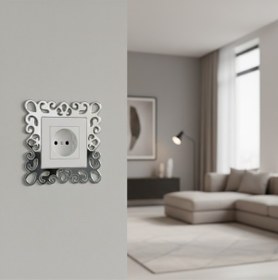 Resim pleksisanati Dekoratif Gümüş Rengi Modern Priz Çerçevesi Priz Kenarı Süsü 