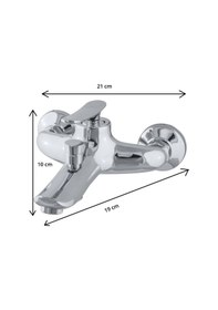 Resim Kupp Banyo Bataryası Pirinç Gövde Duş Bataryası Krom 