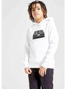 Resim Toyota Supra A80 Baskılı Unisex Çocuk Kapüşonlu Beyaz Sweatshirt Beyaz 