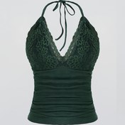 Resim 2025 Erken Bahar Sınırlı Baskı Zümrüt Yeşili Dantel Trim Camisole Yelek | Sırtı Açık Çapraz Askılı Tasarım | Müzik Festivali Kıyafeti | Kadınlar İçin Çapraz Askısız Elbise | Buz Sliky Fiber Kumaş Soğutma Siyah Teknoloji | Rönesans Sarayı Nakış | Seksi Zarif Bağlama Tasarımı | Ev Partisi Dış Giyim 