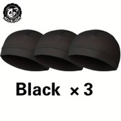 Resim Musion 3 Paket Siyah Kask Linerleri - Yüksek Esneklik, Teri Emici, Dış Mekan Sporları ve Motosiklet Kullanımı için Örgü, Makine Yıkanabilir, Spor Kaskı | Şık Kask | Örgü Dokusu, Pil Olmadan 