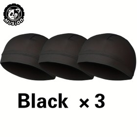 Resim Musion 3 Paket Siyah Kask Linerleri - Yüksek Esneklik, Teri Emici, Dış Mekan Sporları ve Motosiklet Kullanımı için Örgü, Makine Yıkanabilir, Spor Kaskı | Şık Kask | Örgü Dokusu, Pil Olmadan 