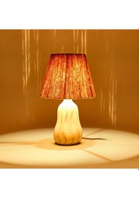Resim Light Santa Fe Seramik Abajur - Krem / Somon - 40x40x20 Cm Çok Renkli 