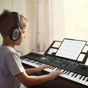 Resim MQ-61 Anahtar Elektronik Klavye Piyano, Etkileşimli Öğrenme, Mikrofon, Müzik Standı, Dokunma Algılama, Yüksek Kaliteli Ses, Dahili Güç Kaynağı (Piller Dahil Değil), Elektronik Piyano ve Organ Fonksiyonlarını Birleştirir, 6+ Yaş Çocuklar İçin Uygun, Doğum Günü, Noel, Cadılar Bayramı, Şükran Günü Eğitici Müzik Oyuncak Hediyesi 