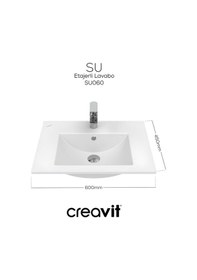 Resim Creavit Su 60 Cm Lavabo Beyaz 