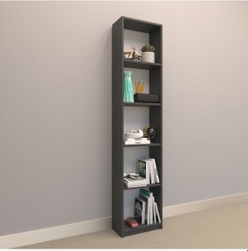 Resim Rafkestir Alina Suntalam Kitaplık ( 40 X 180 Cm ) Antrasit ( Mat ) 