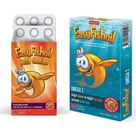 Resim Easyvit Easyfishoil Beta Glukan 30 Jel Tablet + Easyfishoil Omega 3 30 Tablet 