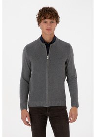 Resim U.s. Polo Assn. Erkek Gri Melanj Hırka Triko 50313721-vr086 Gri Melanj 