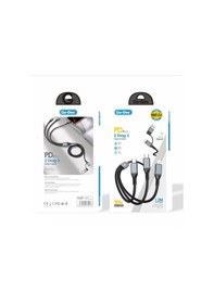 Resim Go Des Gd-uc806 Hızlı Şarj Kablosu 3in2 Lightning Type-c Type-c 100w 1m Gri 